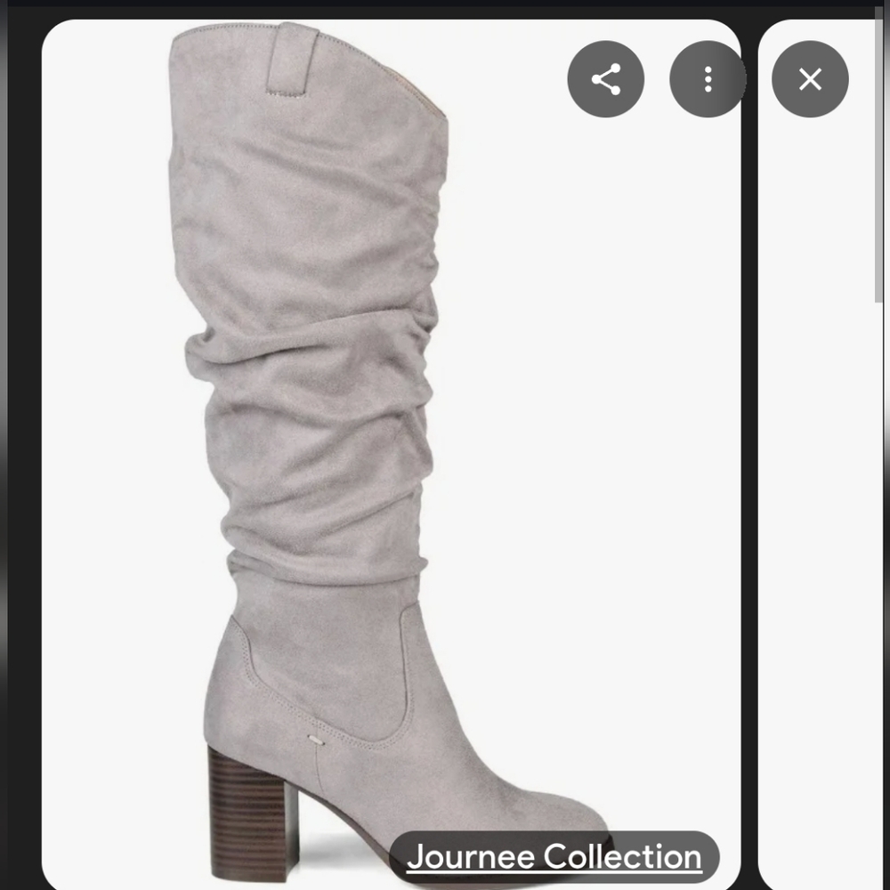 Journee Aneil Grey Boots Size 7